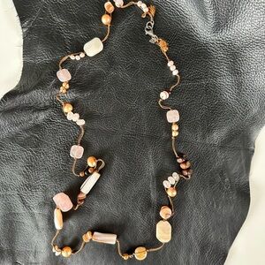 Silpada Pink and Brown Beaded Necklace